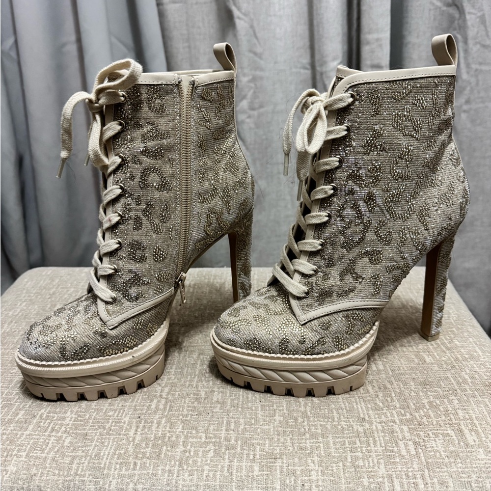 Gianni Bini Crystal Rhinestone Combat Boots – NEW! Size 7M - Picture 3 of 9
